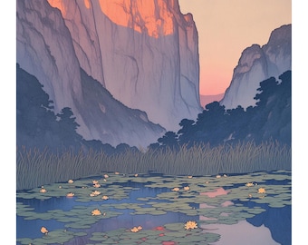 Grabado en madera japonés, impresión giclée, «Ilium Lily»
