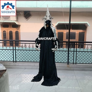 Nazgul Costume, Witch King of Angmar Costume Ringwraith Costume, Black Rider Gowns, Nazgul Helmet, Arm Gauntlets, Cosplay Halloween Outfit