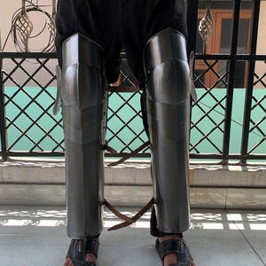 Medieval Full Leg Armor Set - Steel Greaves & Poleyns | Knight Larp Armor, Cosplay Armor, Fully Functional Wearable Leg Armor For Halloween
