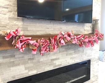 7' Valentine's Garland for Mantel / Valentine's Day Farmhouse Garland