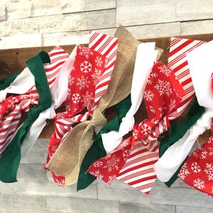 7&#39; Christmas Garland for Mantel / Christmas Farmhouse Garland / Christmas Decor / Christmas Garland for Stairs / Christmas Tree Garland