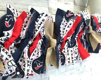Houston Texans Football Garland / Texans Farmhouse Garland / Texans Fan Gift / Houston Texans Decor / Texans Game Room / Texans Party, 7 ft