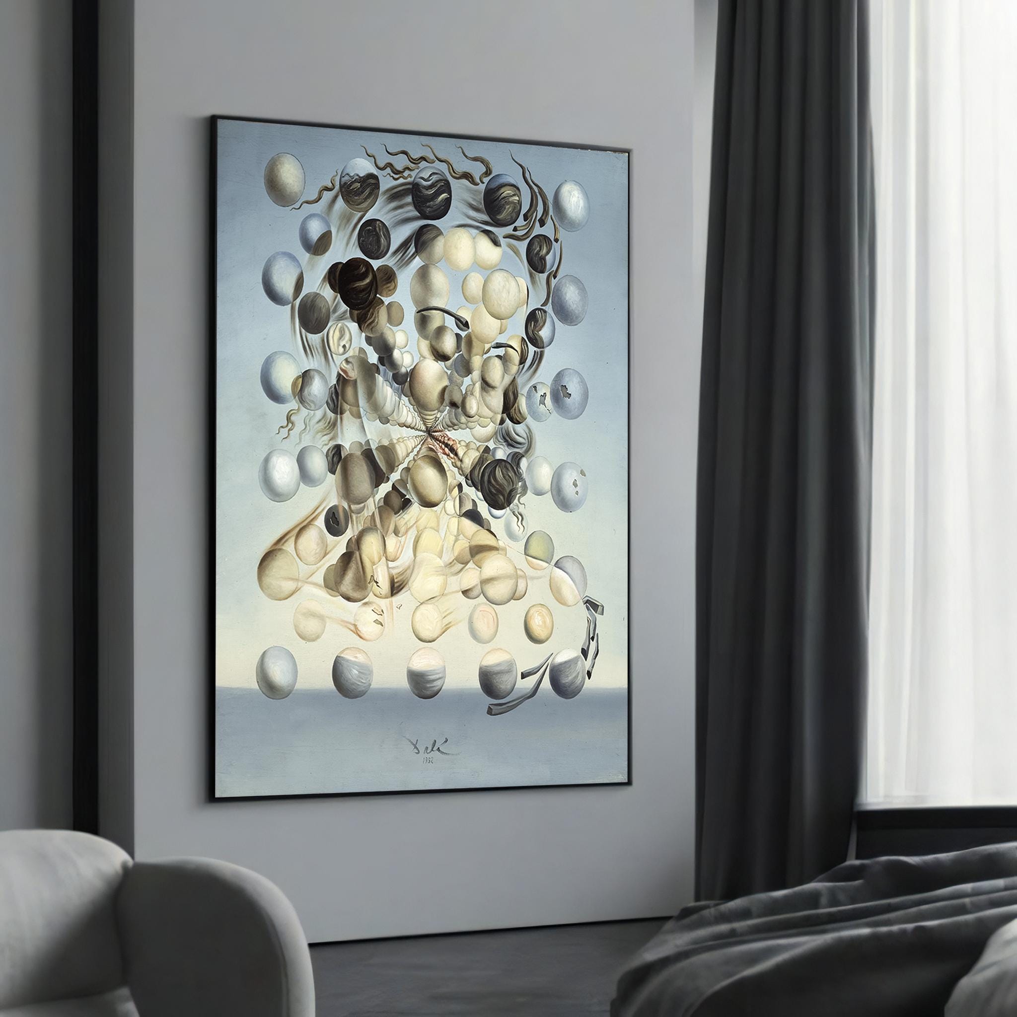 サルバドール・ダリの「球体のガラテア」キャンバス絵画 - シュル