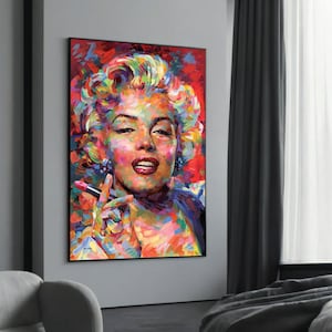 Vibrant Marilyn Monroe Pop Art - Colorful Portrait, Bold and Modern Wall Decor, Unique Gift for Art Lovers, Statement Canvas Painting