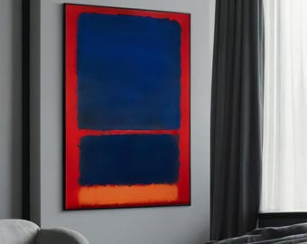 Vibrant Blue and Fiery Orange by Mark Rothko - Striking Abstract