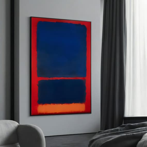 Vibrant Blue and Fiery Orange by Mark Rothko - Striking Abstract