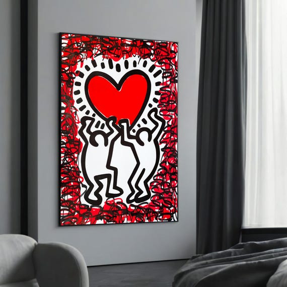 Keith Haring \"red room\" Authorized 額付属 Keith Haring 