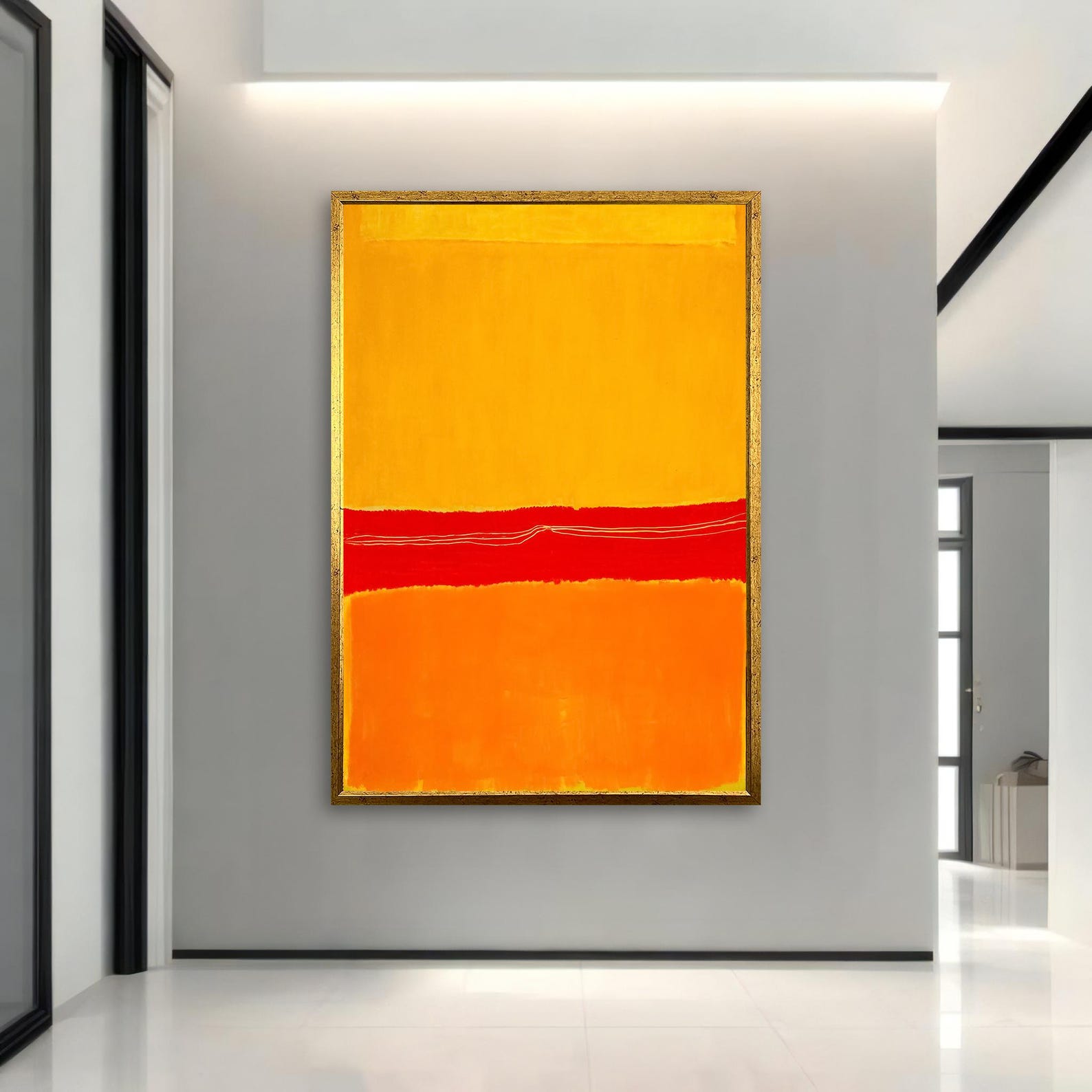 Mark Rothko's Bright Yellow and Red Color Field Canvas Painting - A ...