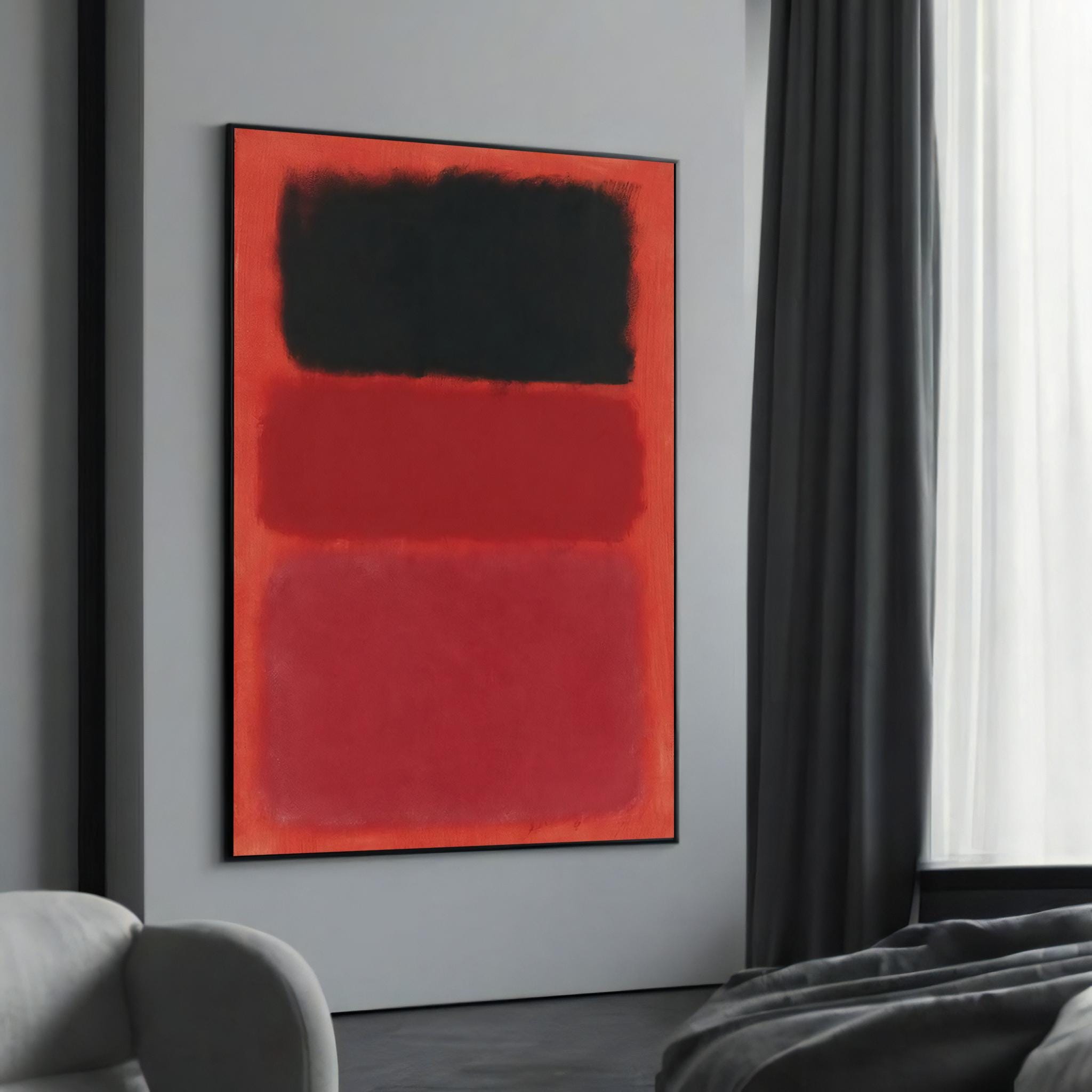 Mark Rothko's Striking Abstract Composition - Bold Black and Red