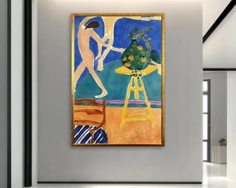 アンリ・マティス「花瓶と人物のある室内」キャンバス絵画 – ユニーク