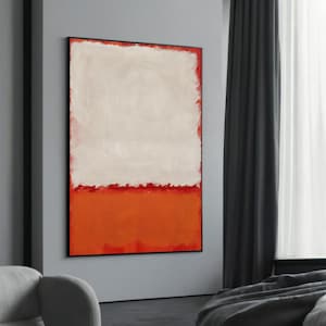 Mark Rothko&#39;s Minimalist White and Orange Color Field Canvas Painting - A Striking Abstract Expressionist Gift for Modern Spaces