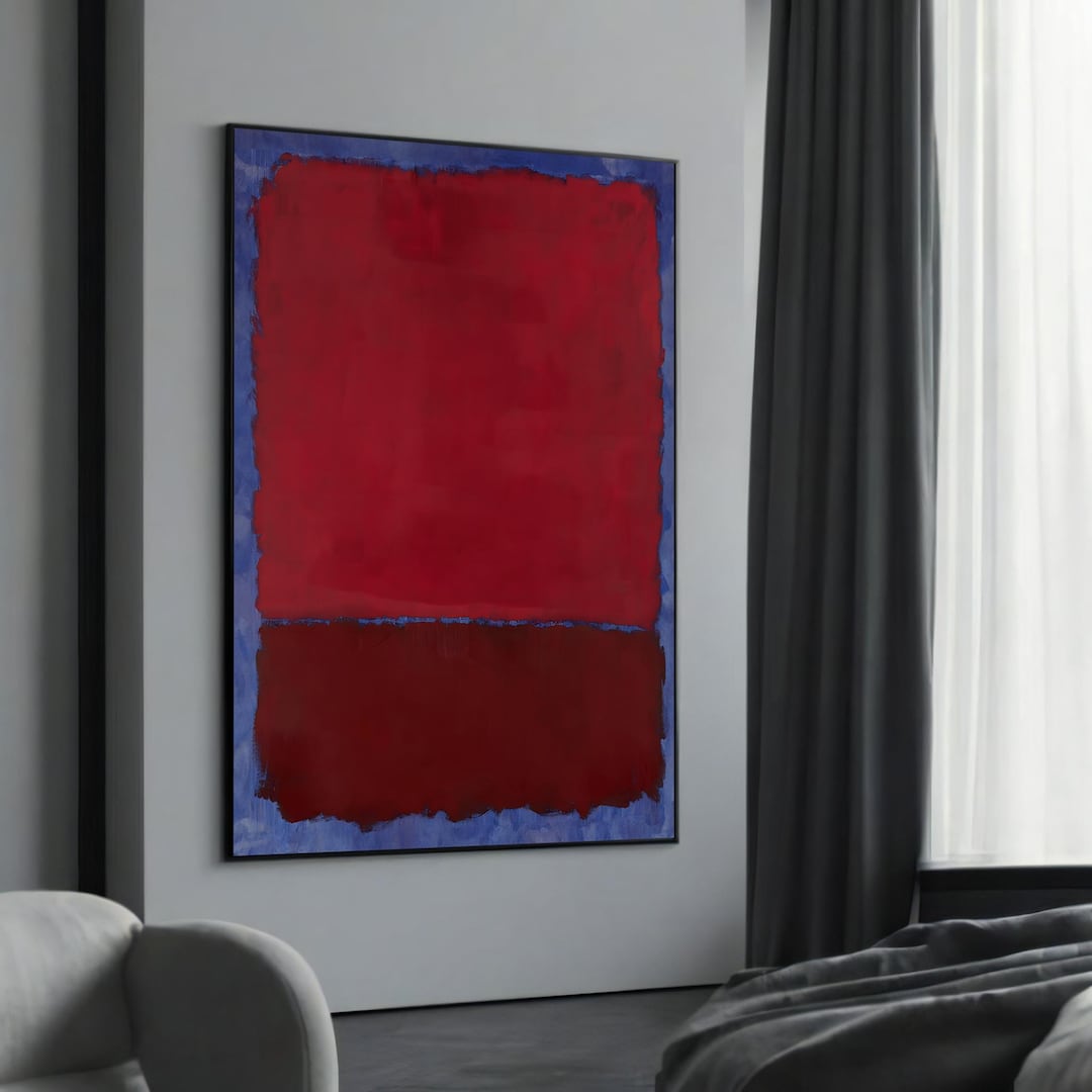 Mark Rothko Composition Mark Rothko’s Bold Abstract Composition - Deep Red Blocks Framed by ...