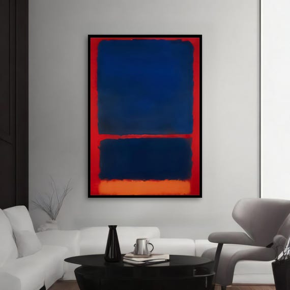 Vibrant Blue and Fiery Orange by Mark Rothko - Striking Abstract