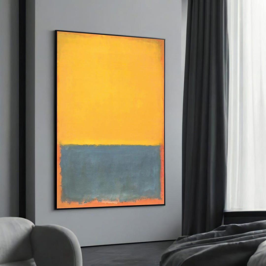Mark Rothko's Bright Yellow and Blue Color Field Canvas Painting - A ...