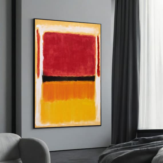 Mark Rothko Abstract Color Field Canvas - Red Orange Yellow Modern