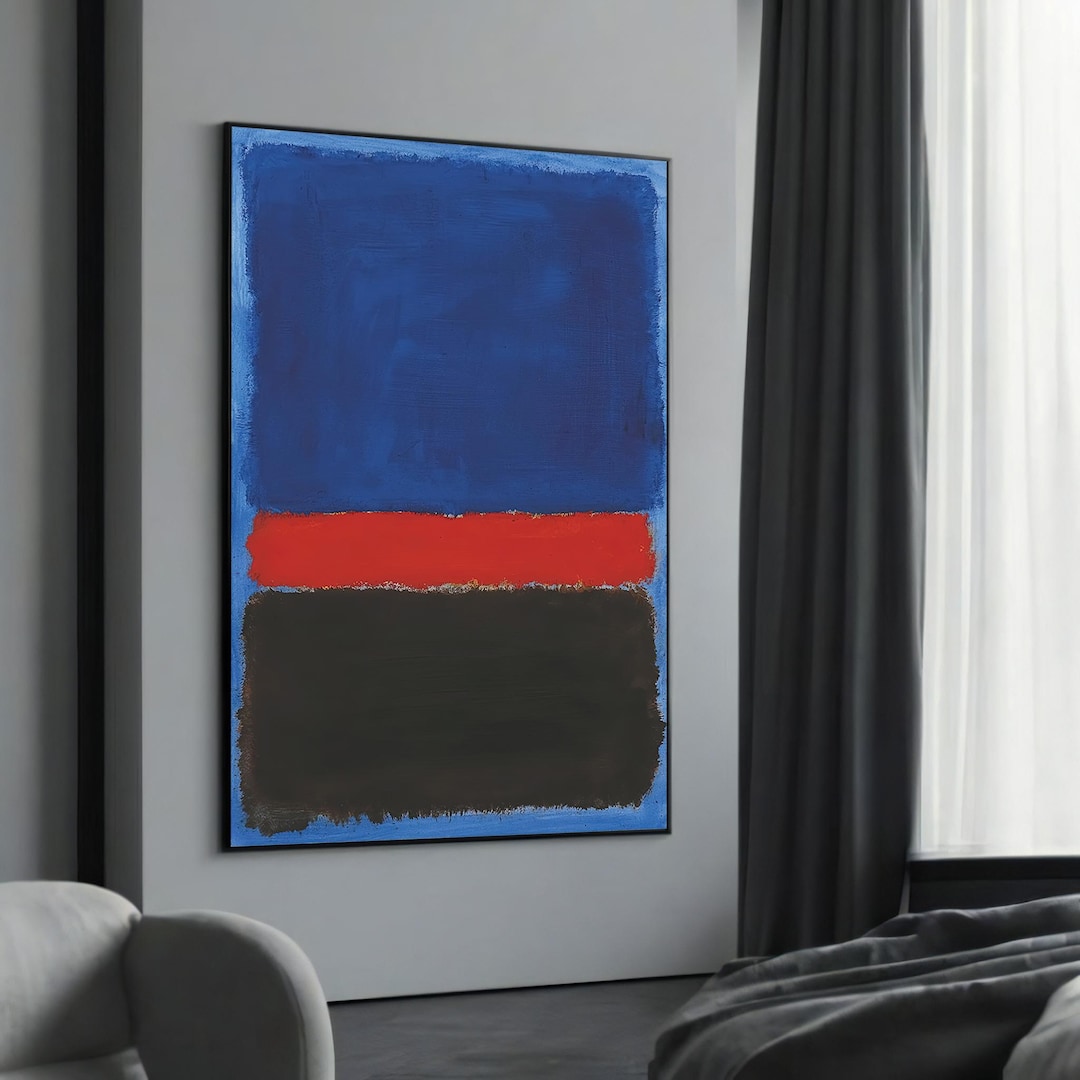 Mark Rothko Composition Mark Rothko’s Bold Abstract Composition - Striking Blue, Red, and Black ...