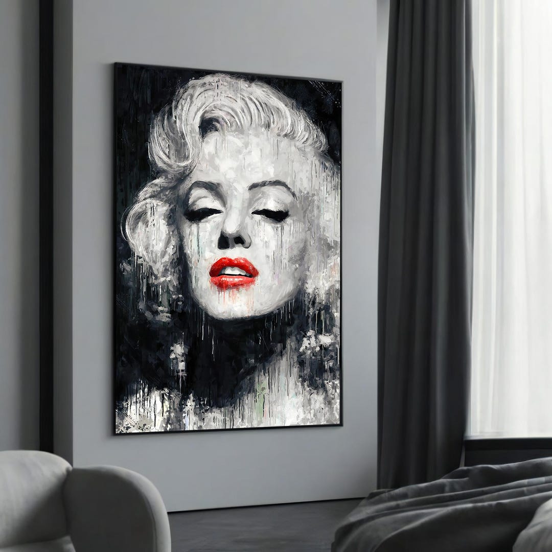 Marilyn Monroe (Red Lips) 40x40cm Art Print main image 1
