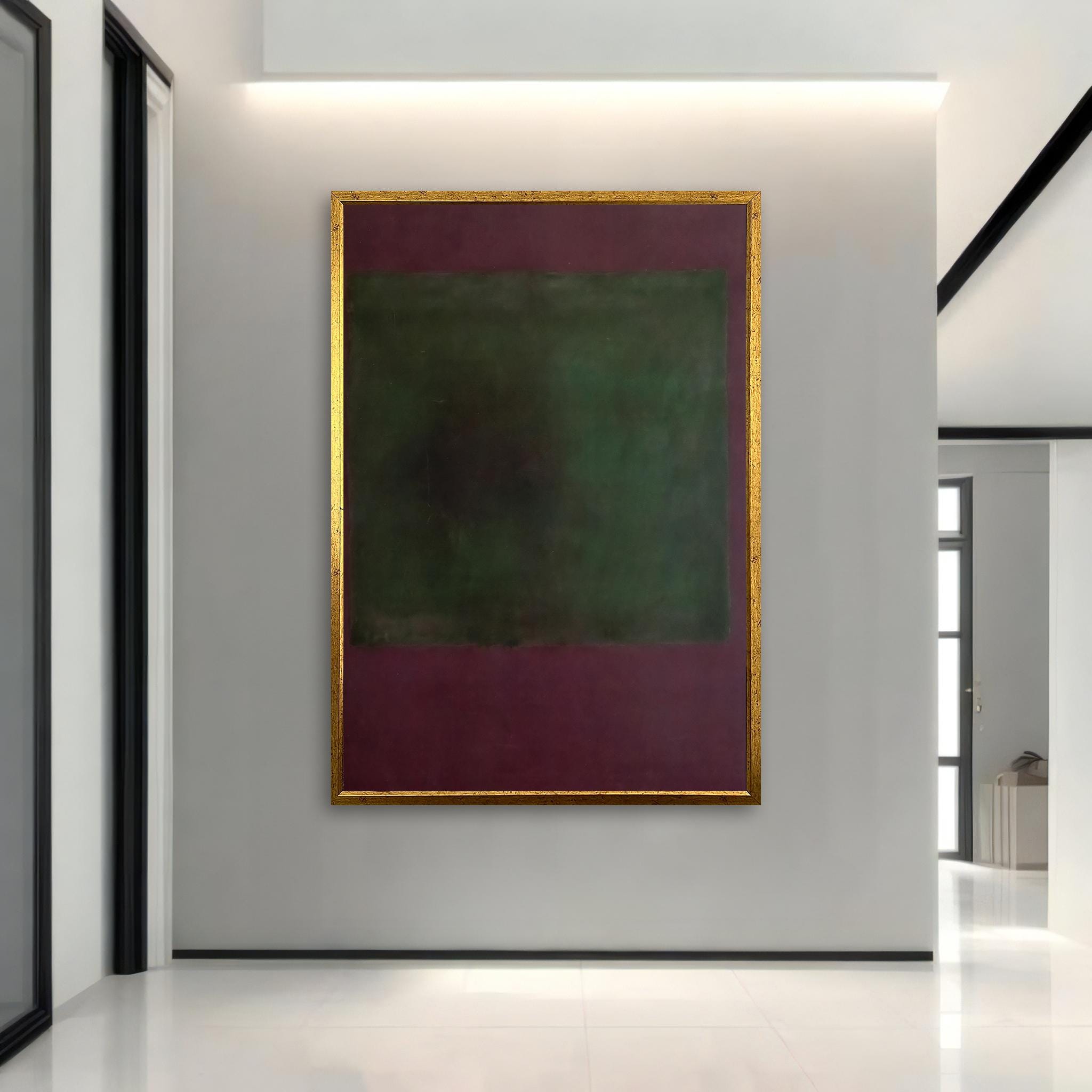 Mark Rothko Deep Color Fields Mark Rothko's Deep Green and Burgundy Color Field Canvas Painting - A ...