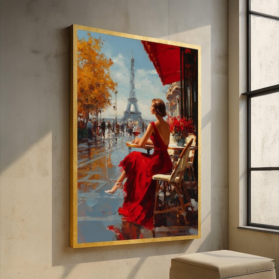 red dress eiffel tower painting Winter flying dress session in Paris Did you spot the bird in the first pic ?! Paid actor who flew at the perfect spot at the perfect time hehe Swipe