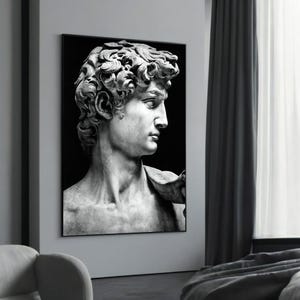 David by Michelangelo Canvas Painting - A Timeless Masterpiece Reimagined for Modern Urban Art Lovers and Classical Decor Enthusiasts