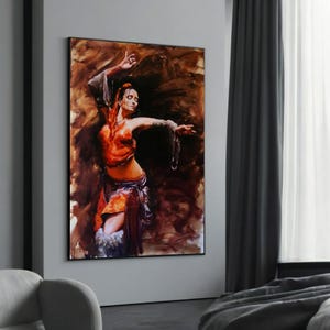 Flamenco Dancer Canvas Art, Passionate Dance Wall Decor, Spanish Dance Painting, Expressive Dance Art Print, Cultural Home Decor
