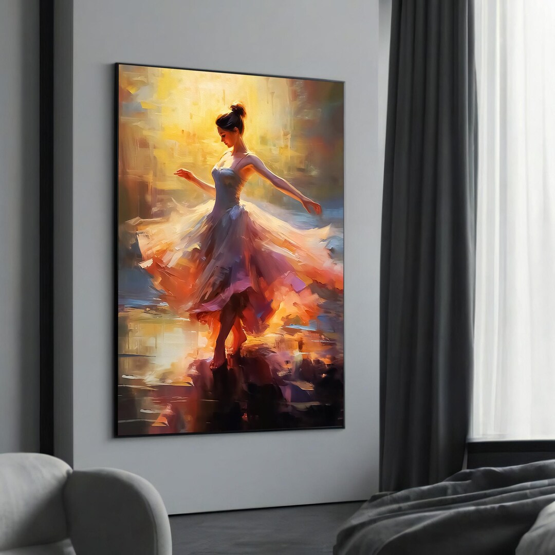 Ethereal Ballerina Canvas Art, Impressionist Dance Wall Decor, Ballet ...