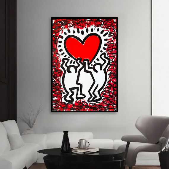 Keith Haring \"red room\" Authorized 額付属 Red Room 1993（キース ヘリング） ポスター販売のアズポスター