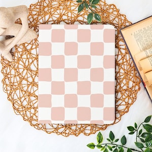 Pink and White Plaid iPad Case For 2025 Book & Flip iPad Case, iPad A16 10th Air7/6 iPad 9.7&quot; 10.2&quot; 10.9&quot; 11&quot; Pro 2024 iPad Mini 6/7 Case