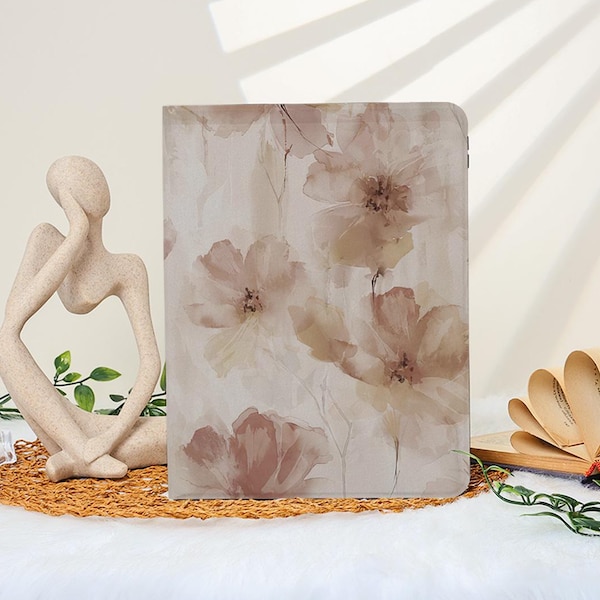 Vintage Watercolor Floral iPad Case with Pen Holder for iPad 2025 11/10th Case, iPad Air 7/6/5/4 Case, Pro 11"12.9"13" Case, Mini 6/7 Case