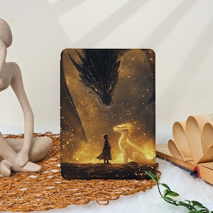 Boy & Dragon Kindle Case with Hand Strap for Kindle2022/2024, Kindle Paperwhite Cover for 12/11/10th Gen, Kindle Cover 6&quot; 6.8&quot;7&quot; Case Cover
