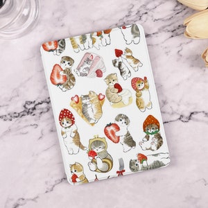 Cat & Strawberry Kindle Case Cover Paperwhite 2024 Paperwhite 7&#39;&#39; Case Kindle 10th 11th 12th Generation Kindle 6&quot;Cover 2022 2024 Case