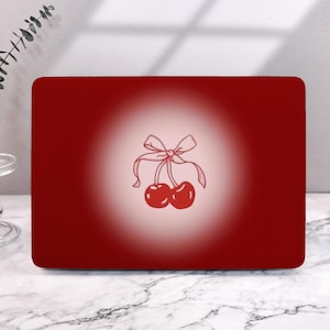 Red Cheery MacBook Case for 2025 M4 Air 15/13 Inch Macbook Pro 13/14/15/16 M1 M2 M3 2021 2022 2023 2024 Macbook Protective Laptop Cover