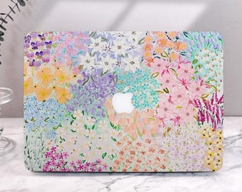 Capa para MacBook com estampa de pintura a óleo de flores, compatível com MacBook Air 15/13/11 polegadas (M4) e MacBook Pro 13/14/15/16 polegadas (M1, M2, M3) de 2025 e 2024.