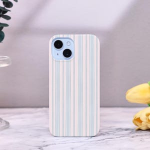 Blue and Pink Stripes iPhone Case: Slim or Tough Cover