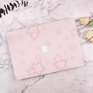 Pink Stars Hard Protective Macbook Case Pro Personalized Name Cases For Macbook Air 11/13 Pro13/14/15/16 inch, MacBook M3 M2 M1 Case