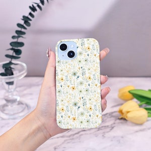 Floral Pattern Phone Case, Floral Inspired Flower Cover for iPhone 16 15 14 13 12 11 Pro Max, Customizable Name Slim Case flowers flower