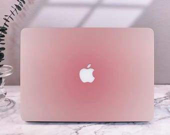 ピンクグラデーション MacBook シェルケースカバー 新 MacBook M1 Pro 14 M1 Air 13 A2338 A2337 用 美的カバー Macbook Pro 15 16 ケース ノートパソコンケース