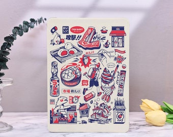Japanese Retro Poster iPad Case for iPad Mini 7/6/5/4, iPad Air 4/5 Pro 11" 2022 iPad 10 10.9" 2022 iPad Pro 12.9'' 2021 iPad cover