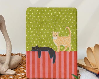 Cat & Stripes Pattern New Kindle Paperwhite 11/12th Gen Case, 2024 Kindle 11th Gen 6" Case Cover, Paperwhite 6.8" 7" Case Kindle 10th Cover