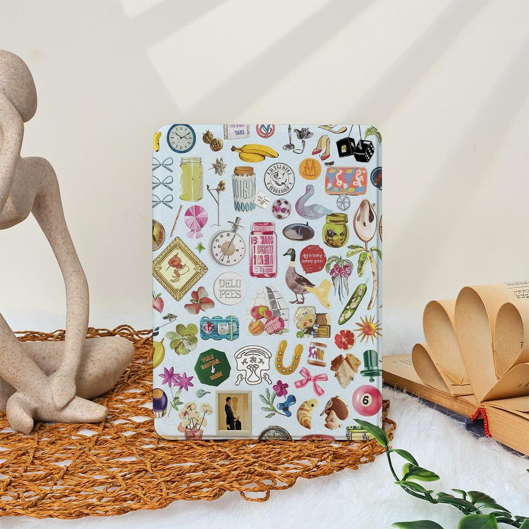 Collages Style Kindle Case With Hand Strap for Kindle Paperwhite 11th ...