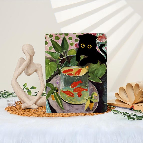 Cat and Goldfish iPad Case iPad a16 10th 9th iPad Air 11 13 M2 M3 10.9 Pro 12.9 iPad Mini 7 Case iPad Pro 13 12 11 iPad Air 13" Cover