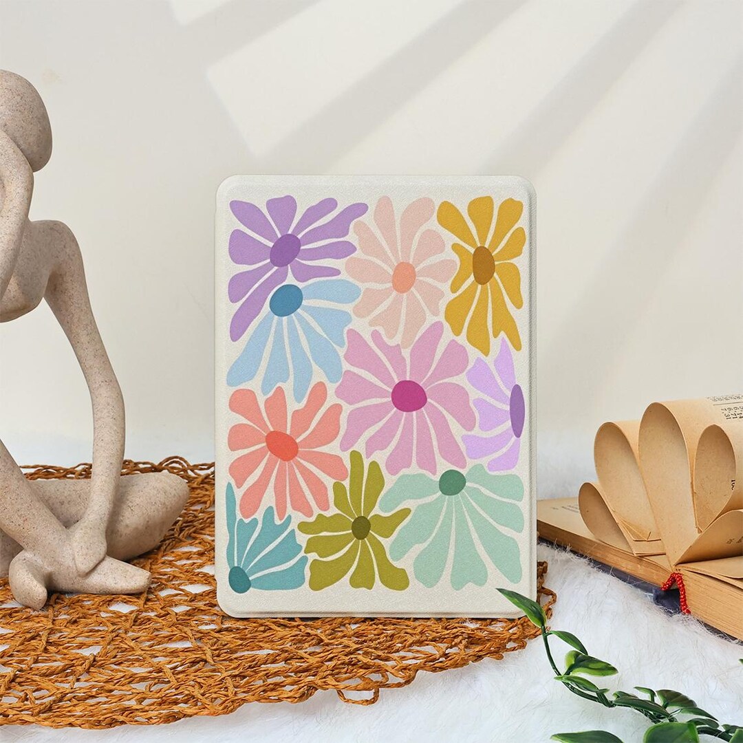 Art Flowers Kindle Case With Hand Strap for Kindle Paperwhite 12th Gen ...