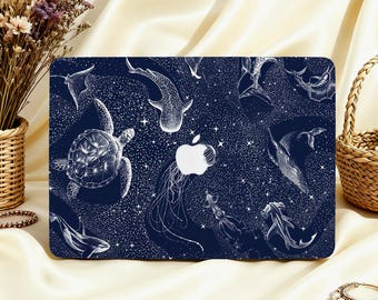 オーシャンスターリースカイMacbookケース（2025 M4 Air 15/13/11 Macbook Pro 16/14/15/13、Macbook 12インチ M1 2022 M2 M3 2024 Macbookラップトップカバー用）