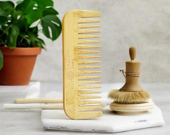 Bambuskamm – Antistatisch, Mit Feinen Und Breiten Zähnen, Natürlich & Schonend Für Die Haare