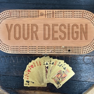 Tablero Cribbage de lujo, Elite 4 pistas, diseño personalizado, Juego de juego de madera premium hecho a mano