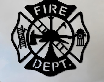 Letrero metálico personalizado del Departamento de Bomberos: Decoración de pared personalizada de bomberos