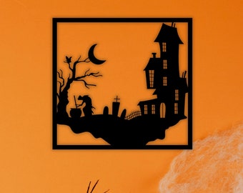 Kundenspezifische Halloween Metallwand-Kunst: Spukhaus-Zeichen
