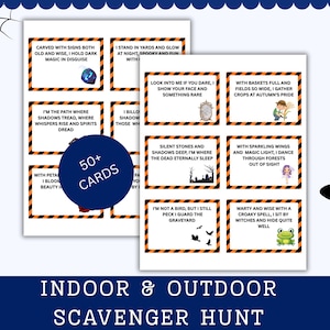 Halloween Scavenger Hunt Cards | Fun Indoor Riddle Game for Kid | Spooky Party Activity | Printable Entertainment | Instant Digital Download