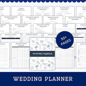Ultimate Wedding Planner Binder: 50+ Page, Organize Your Wedding with a Wedding Planner, Canva Template (Digital Download), PNG&PDF