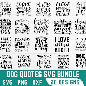 Hundeliebhaber Zitate SVG Bundle: Lustige Hunde Sprüche (Digitaler Download)